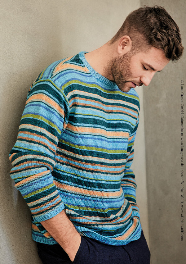 pull à rayures pour homme