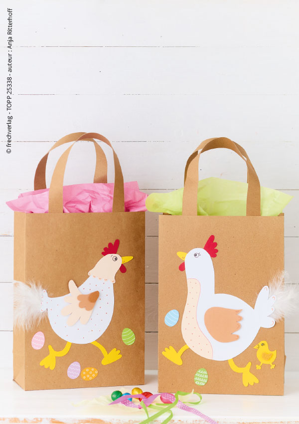 sac en carton poules