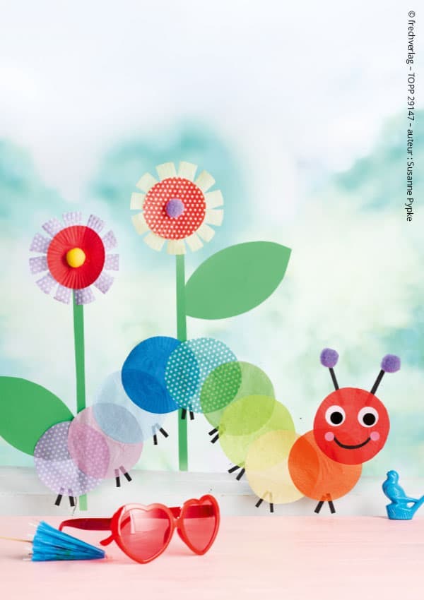 Chenille en papier multicolore