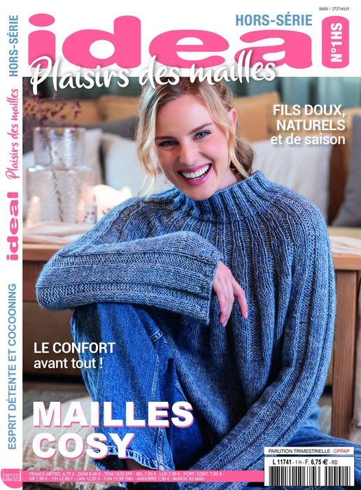 Couverture du hors-série Ideal Plaisirs des Mailles n°1 : mailles cosy, esprit détente et cocooning.